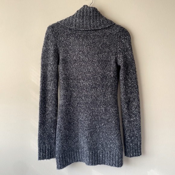 Jenni Kayne Wool Cashmere Marled Cowl Turtleneck Longline Sweater size XS - Picture 4 of 7